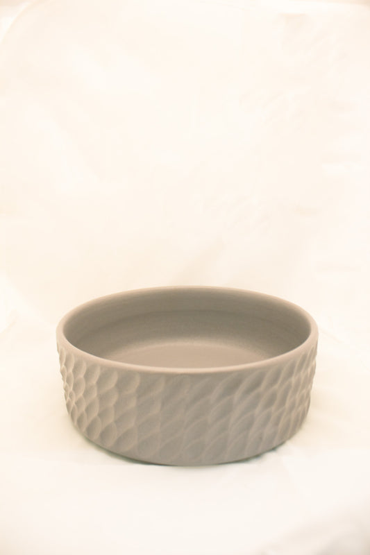 Feathered Flat Grey Bowl (Small)