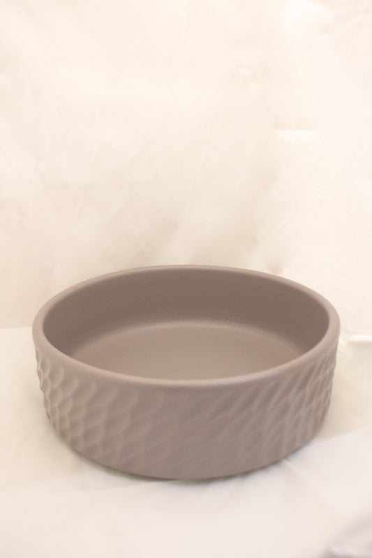 Feathered Flat Grey Bowl (Large)