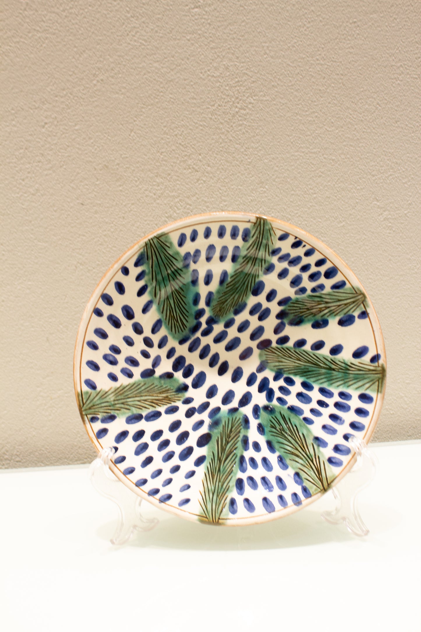 Tunis Blue Dot Leaf Plate XS