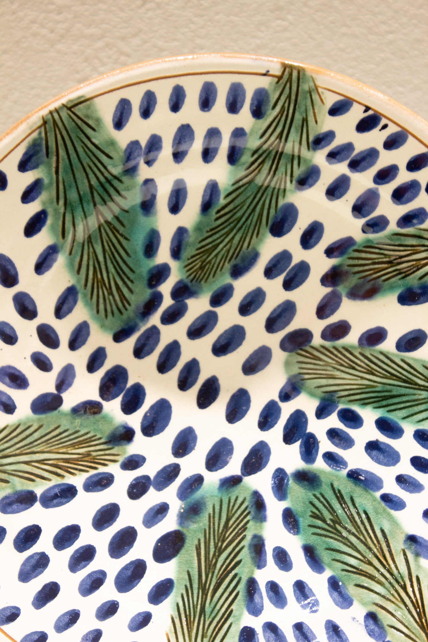 Tunis Blue Dot Leaf Plate XS