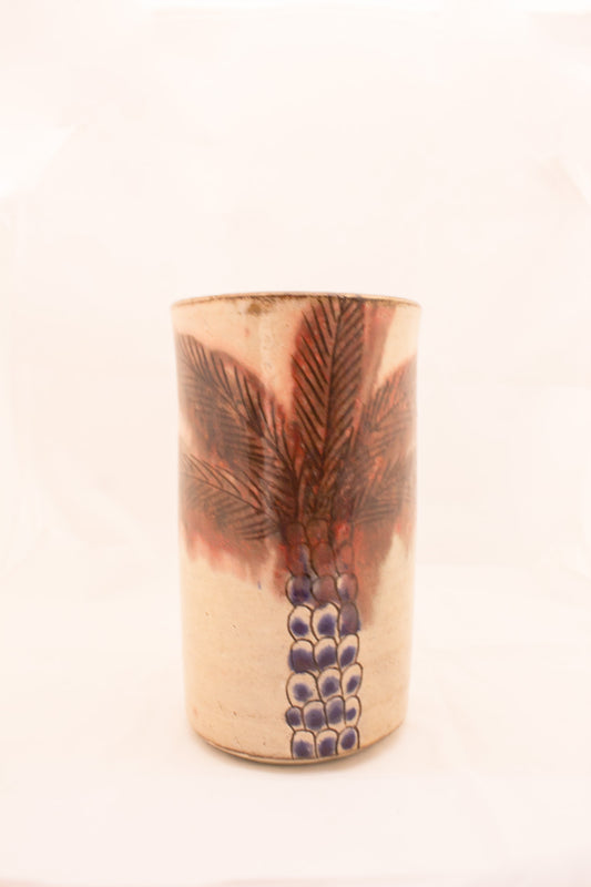 Palm Tree Beige Vase