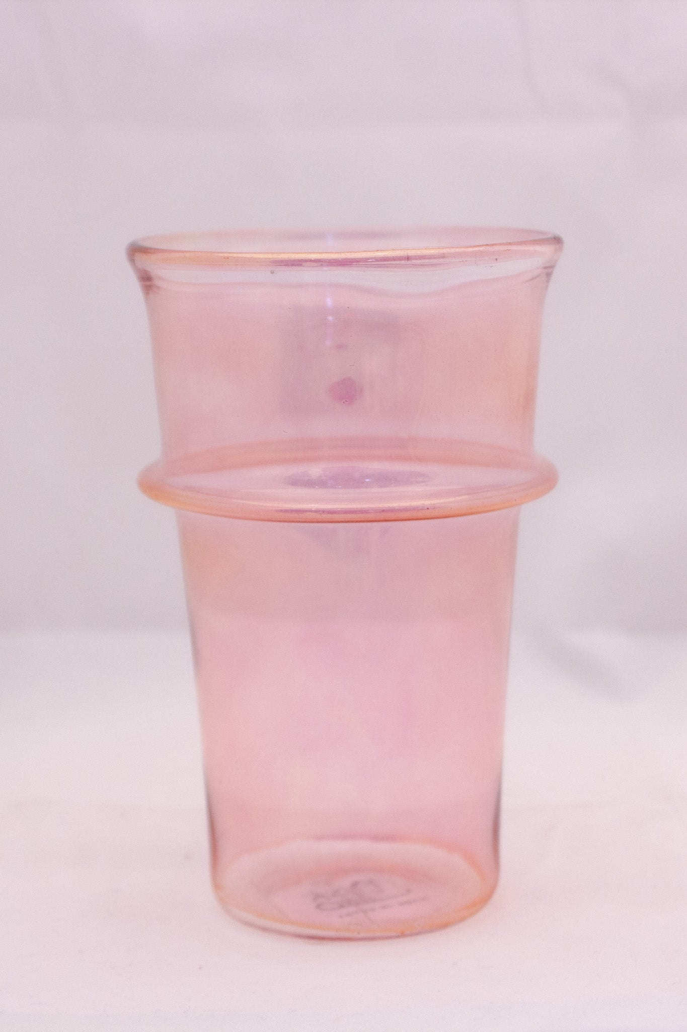 Ribbon Glass Cup Pink