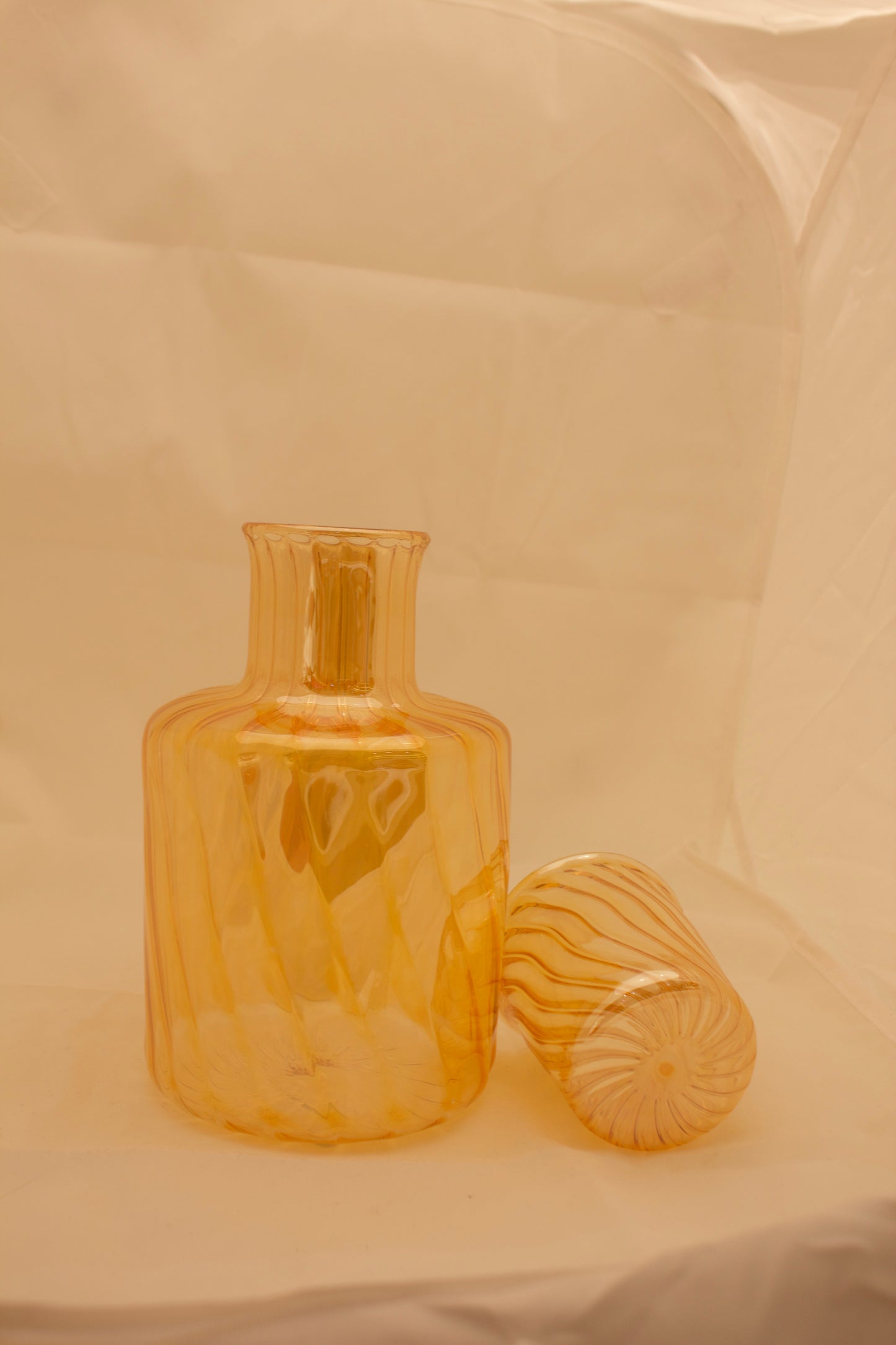 Wave Glass Jug Yellow