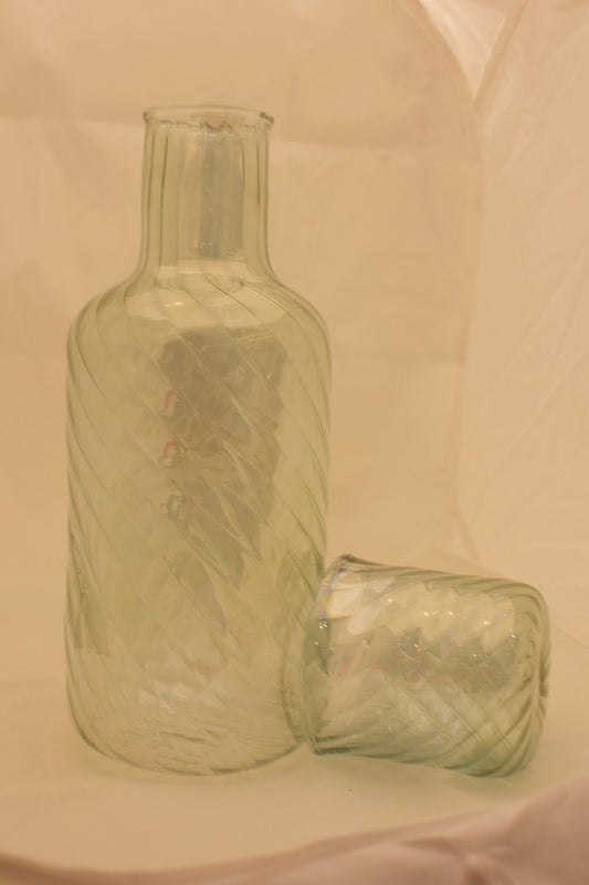 Wave Glass Jug Green