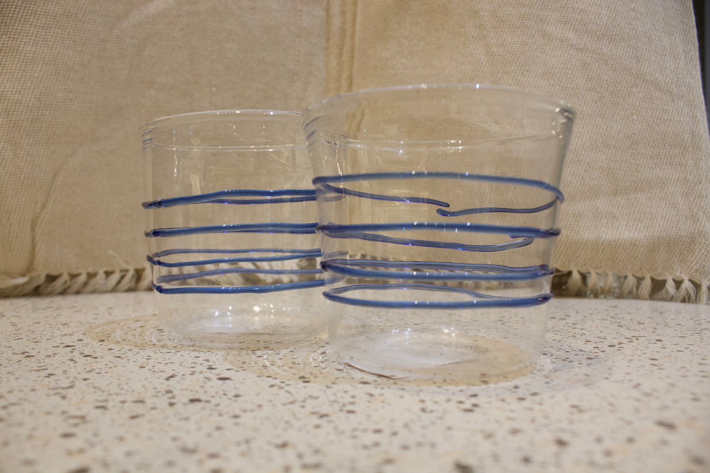 Blue Wave Glass Cup