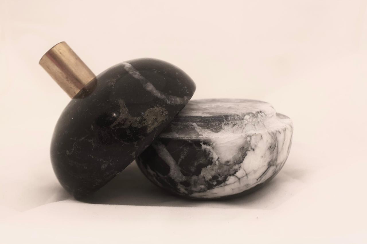 Black Marble Candle holder